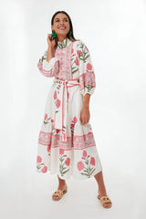 Exclusive Rosy Marigold Flounce Dress