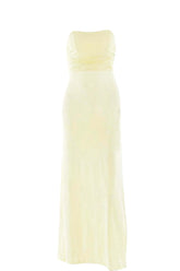 Yellow Strapless Spandex Fitted Long Dress