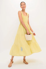 Citrine Stripe Embroidered Mallie Dress