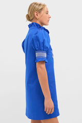 Royal Blue with White Embroidery Lou Lou Mini Dress