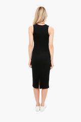 Black Lexi Rib Daytime Midi Dress