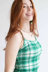 Green Plaid Mini Dress