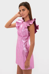 Pink Plisse Coolidge Mini Dress