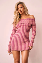 Evermore love Knit Mini Dress - Pink