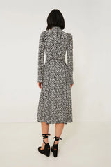 Multi Della Print Long Sleeve Dress