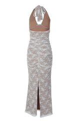 White Lace Mermaid Long Party Dress
