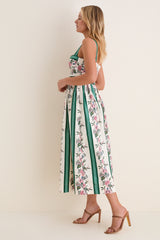 Belle Bouquet Stripe Cotton Maria Dress