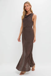 Chocolate Serine Maxi Dress