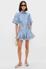 Blue Villa Romantica Mini Dress