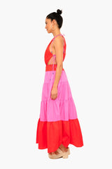Tomato and Wild Orchid Minerva Dress