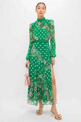 Celosia Polka Jacqui-B Maxi Dress