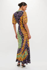 Honeysuckle Tricolor Placee Marlene Dress