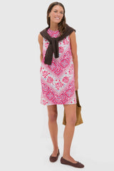 Cerise Chevron Cotton Marlowe Dress