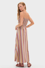 Mustard Agua Stripe Annikekn Maxi Dress