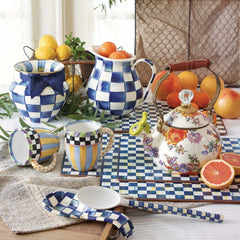 MacKenzie-Childs Royal Check Enamel Pitcher (2.84 liters)