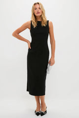 Black Open Back Bow Ambrose Midi Dress
