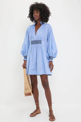 Chambray Embroidered Aubury Dress