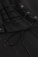 Lace-Up Black Witch Dress for Halloween