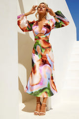 Joaquin Midi Dress - Orange Multi