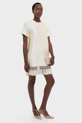 Ivory Dupioni Tassel Downing Dress